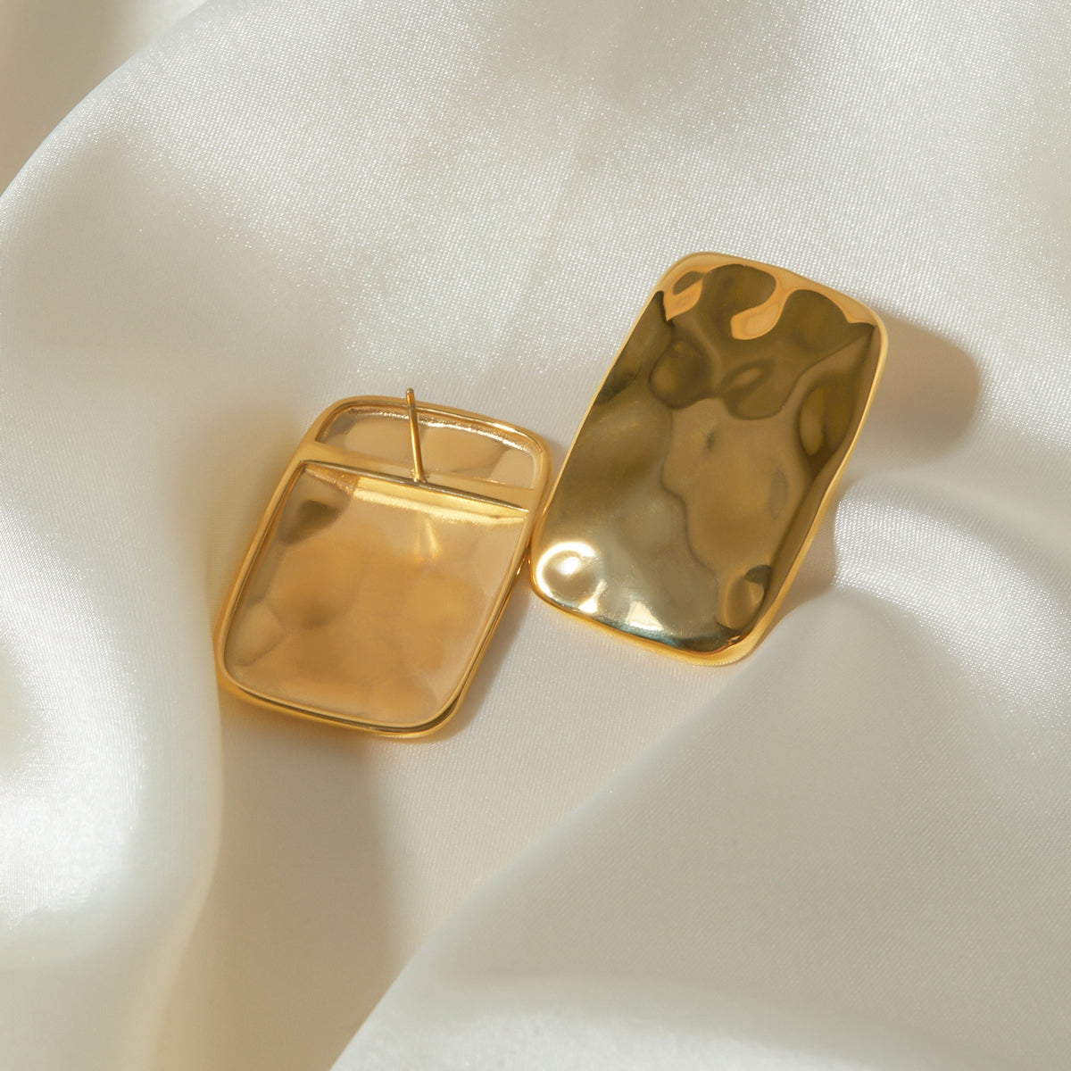 Gold-Plated Square Earrings