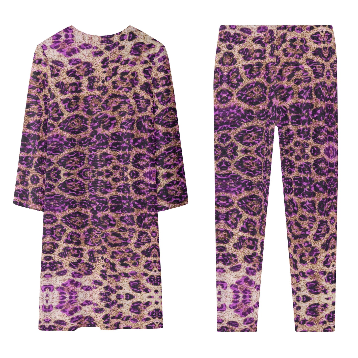 Cheetah Long Sleeve Cardigan and Leggings Set