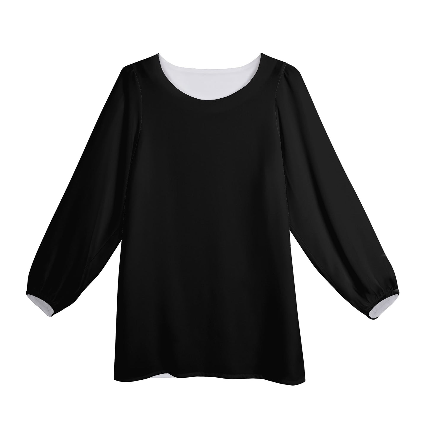 Tokyo Collection: Long-Sleeve Chiffon Blouse In Black