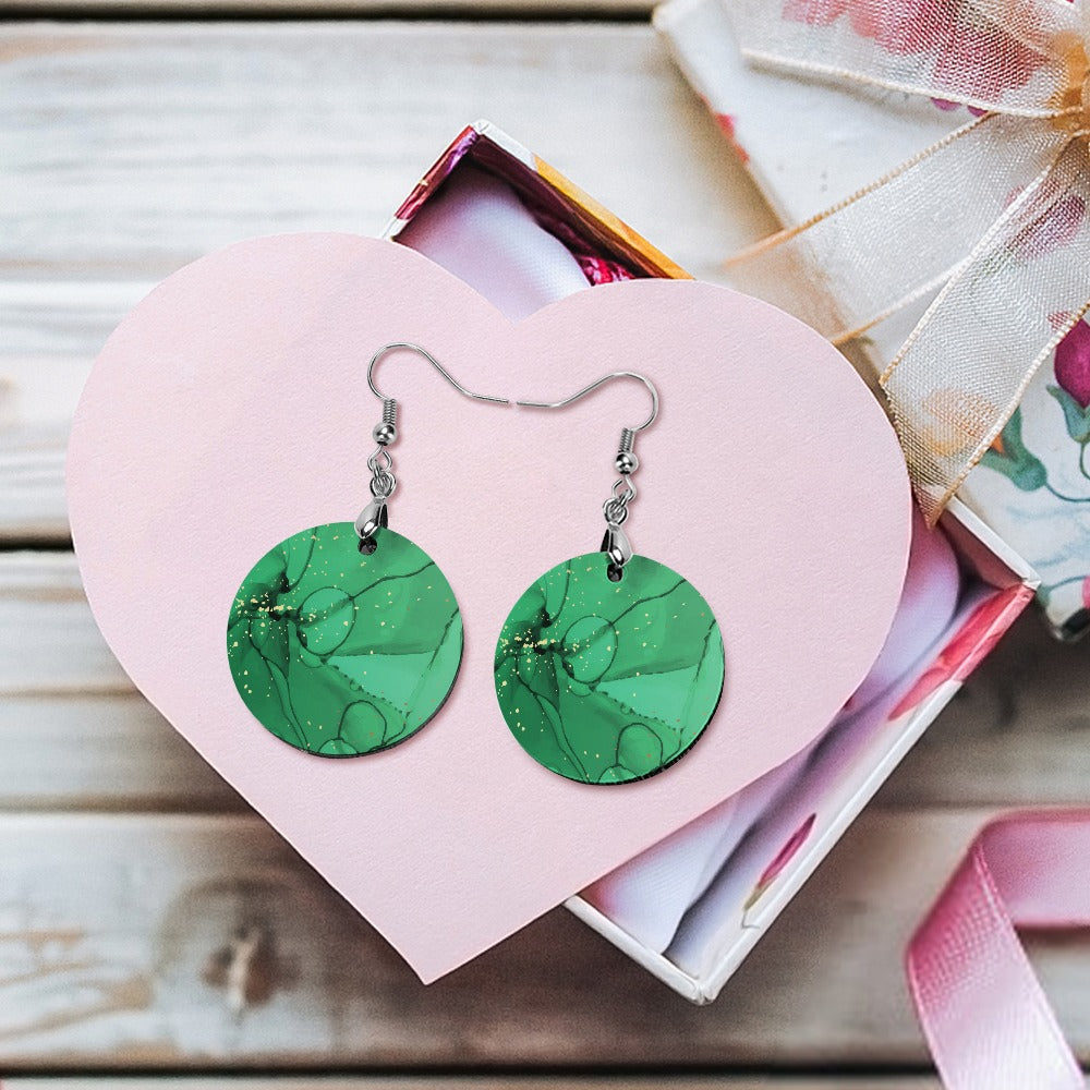 Green Wooden Earrings Pendant - Phenomenal Woman Collection