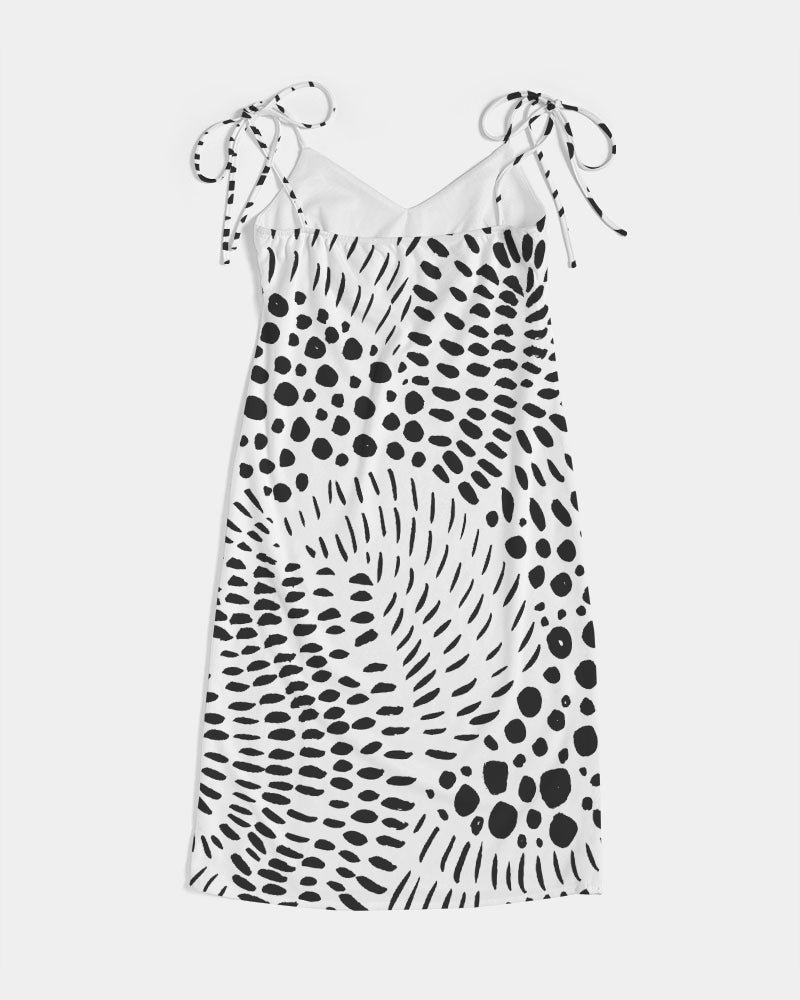 Spotted Women's All-Over Print Tie Strap Split Dress