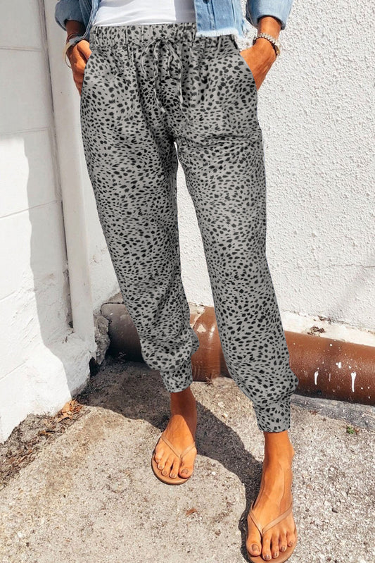 Leopard Pocketed Long Pants