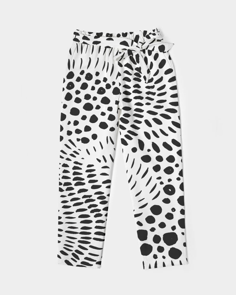 Spotted Women's All-Over Print Belted Tapered Pants