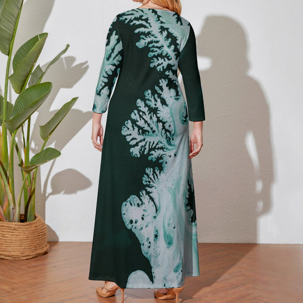 *Spring + Summer Collection* Plus Size Long Sleeve Pocket Maxi Dress