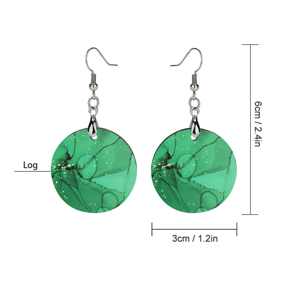 Green Wooden Earrings Pendant - Phenomenal Woman Collection