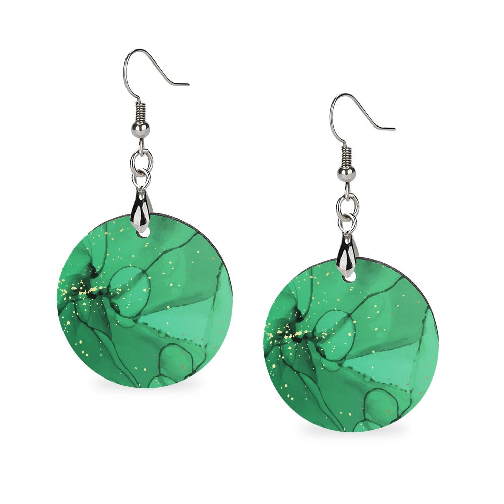 Green Wooden Earrings Pendant - Phenomenal Woman Collection