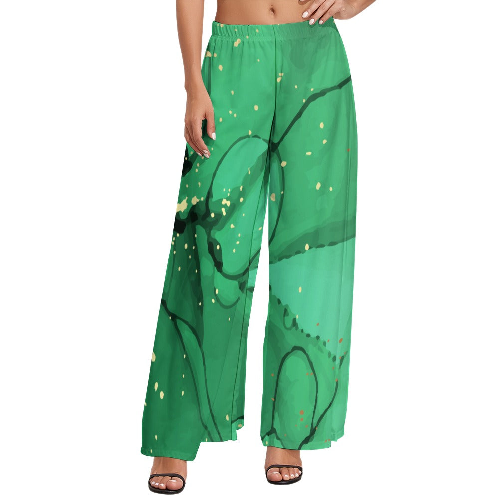 Green Women's Wide Leg Pants - Phenomenal Woman Collection