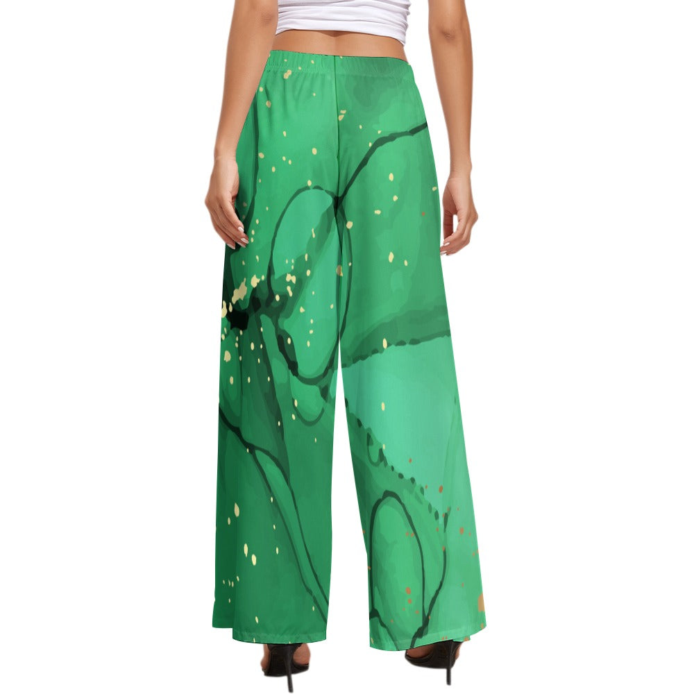 Green Women's Wide Leg Pants - Phenomenal Woman Collection