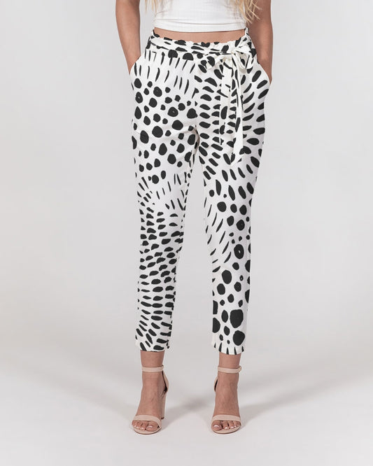 Spotted Women's All-Over Print Belted Tapered Pants