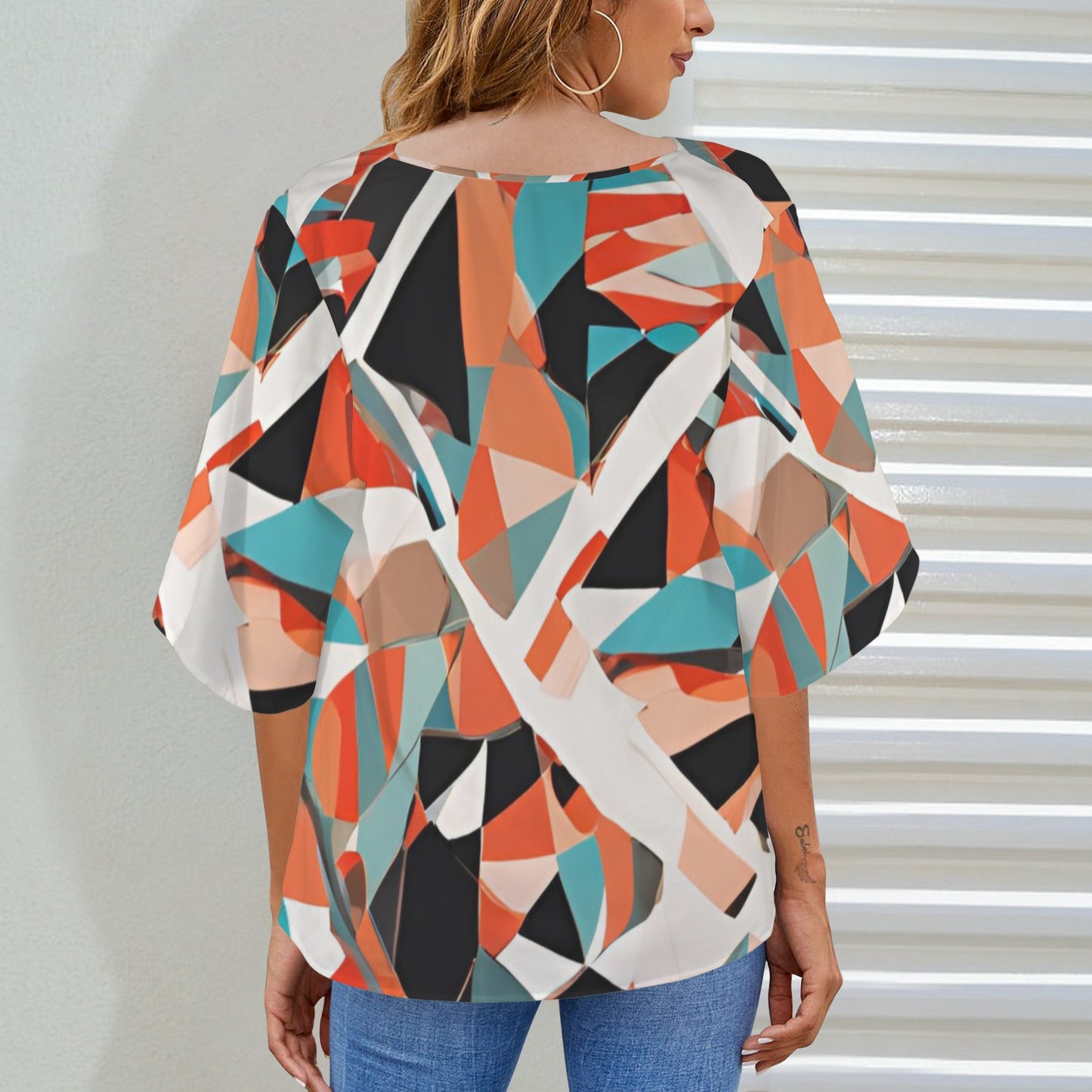 Tokyo Collection: Abstract Printed Draped Top