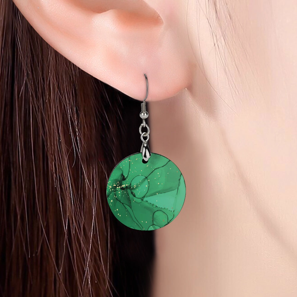 Green Wooden Earrings Pendant - Phenomenal Woman Collection