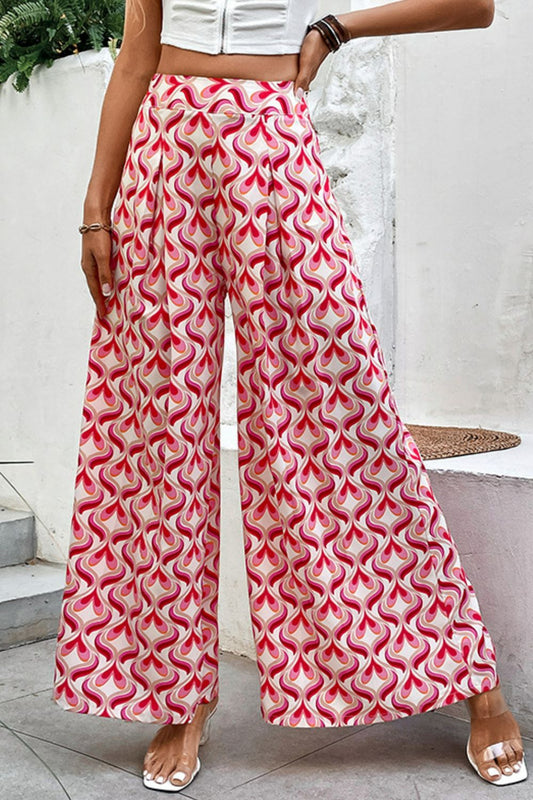 Abstract Printed High-Waist Culottes